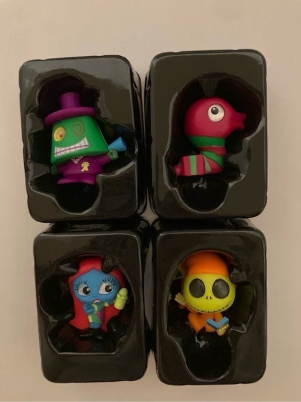 Lot of 4 - Disney Doorables Nightmare Before Christmas Blackout Series 2 - NEW